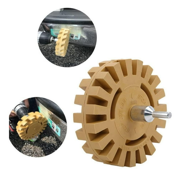 4 inch Decal Removal Eraser Wheel Tool Kit with Power Drill Attachment for Removing Pinstripes, Stickers, Adhesive Vinyl Decals from Cars, Rvs, Boats