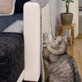 thumbnail image 2 of Alfombrilla rascador para gatos - Protección para sofás, sillones, muebles, suelos y paredes - Alfombrilla de sisal y lino - 130 x 45 cm - Apta para gatos, gatitos y perros (gris claro - blanco), 2 of 5