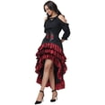 thumbnail image 5 of Pirate Cosplay, Pirate Costume, Pirate Outfit, Pirate Costume Women Outfit With Renaissance Pirate Shirt Skirt Corset Waist Belt Womens Halloween Pirate Costumes-Long Skirt+Top+Waist Waist, Black L, 5 of 5