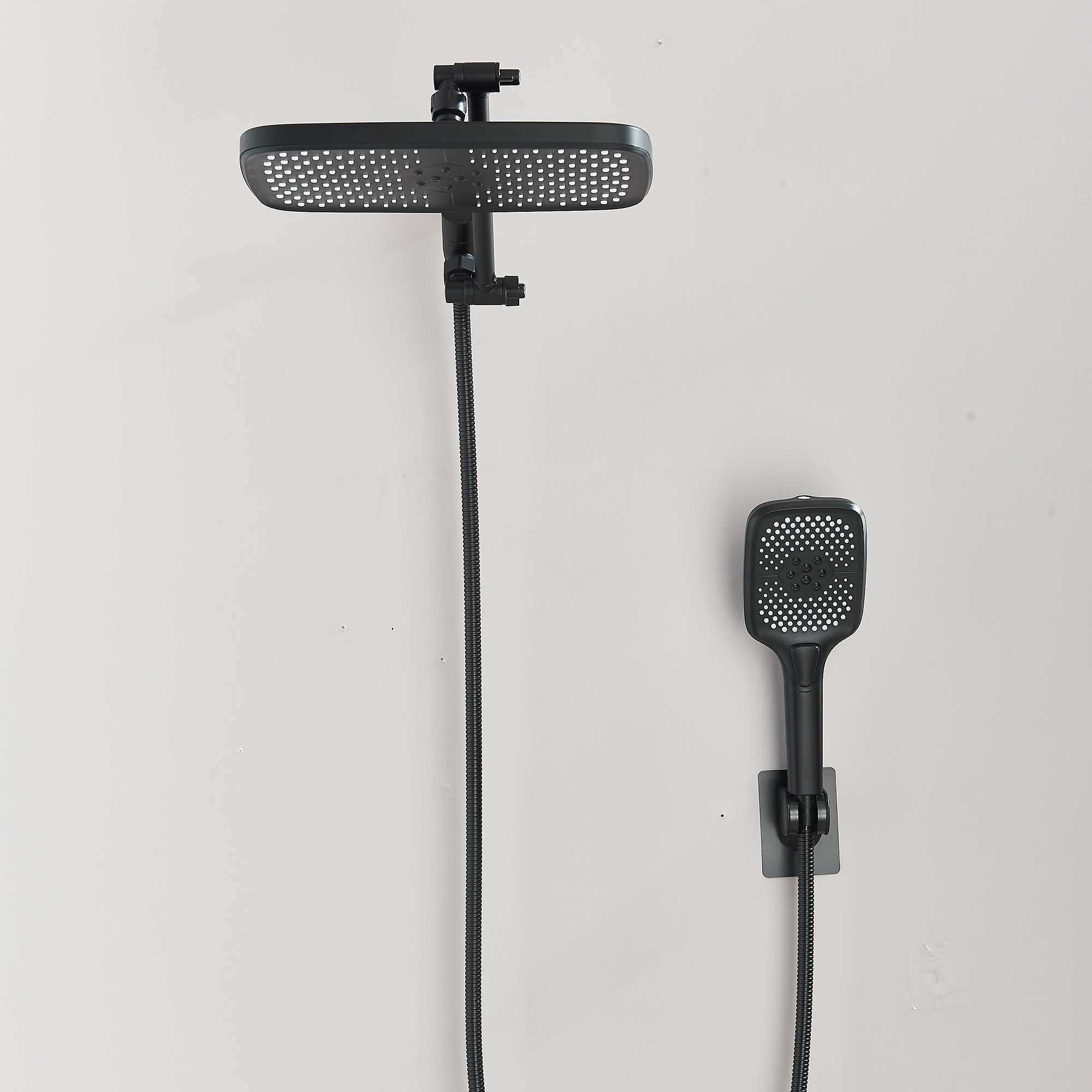 Zovajonia Shower Heads Combo, 13 Inches Rain Shower Head with 4 Mode Handheld Wand, and 9 Inches Adjustable Extension Arm, Extra Long Hose