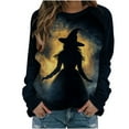 thumbnail image 2 of Women Plus Size Halloween Shirts Witch Graphic Tees Print Long Sleeve Sweatshirt Crew Neck Vintage T-Shirts 2025 Fall Season Festival Pullover Tops Family Funny GiftsXdegoge, 2 of 5
