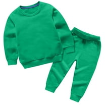 Boys Girls 2 Piece Sweatsuit Sets Kids Long Sleeve Crewneck Sweatshirt and Sweatpants Elastic Waist Jogger Pants Fall Outfits Unisex Kids 0-14T