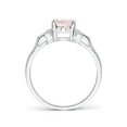 thumbnail image 2 of ANGARA Natural Vintage Style Oval Morganite Ring with Diamond Accents in 14K White Gold for Women | Birthday, Anniversary, Jewelry Gift for Women | Natural Morganite Ring, 2 of 10
