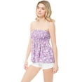 thumbnail image 3 of MixMatchy Women's Plaid Strapless Modal Smocked Tube Top, 3 of 6