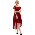 thumbnail image 4 of Dressystar Robe en Dentelle Épaules Dénudées Manches Courtes Robe de Cocktail Formelle, 4 of 6