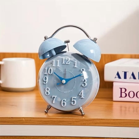 4 Inch Super Loud Alarm Clock for Heavy Sleepers, Silent Quartz Movement, Night Light