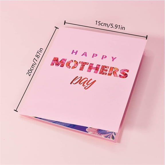 Mothers Day Gifts Clearance! Mother'S Day 3D Flower Greeting Card Can Be Opened and Folded
