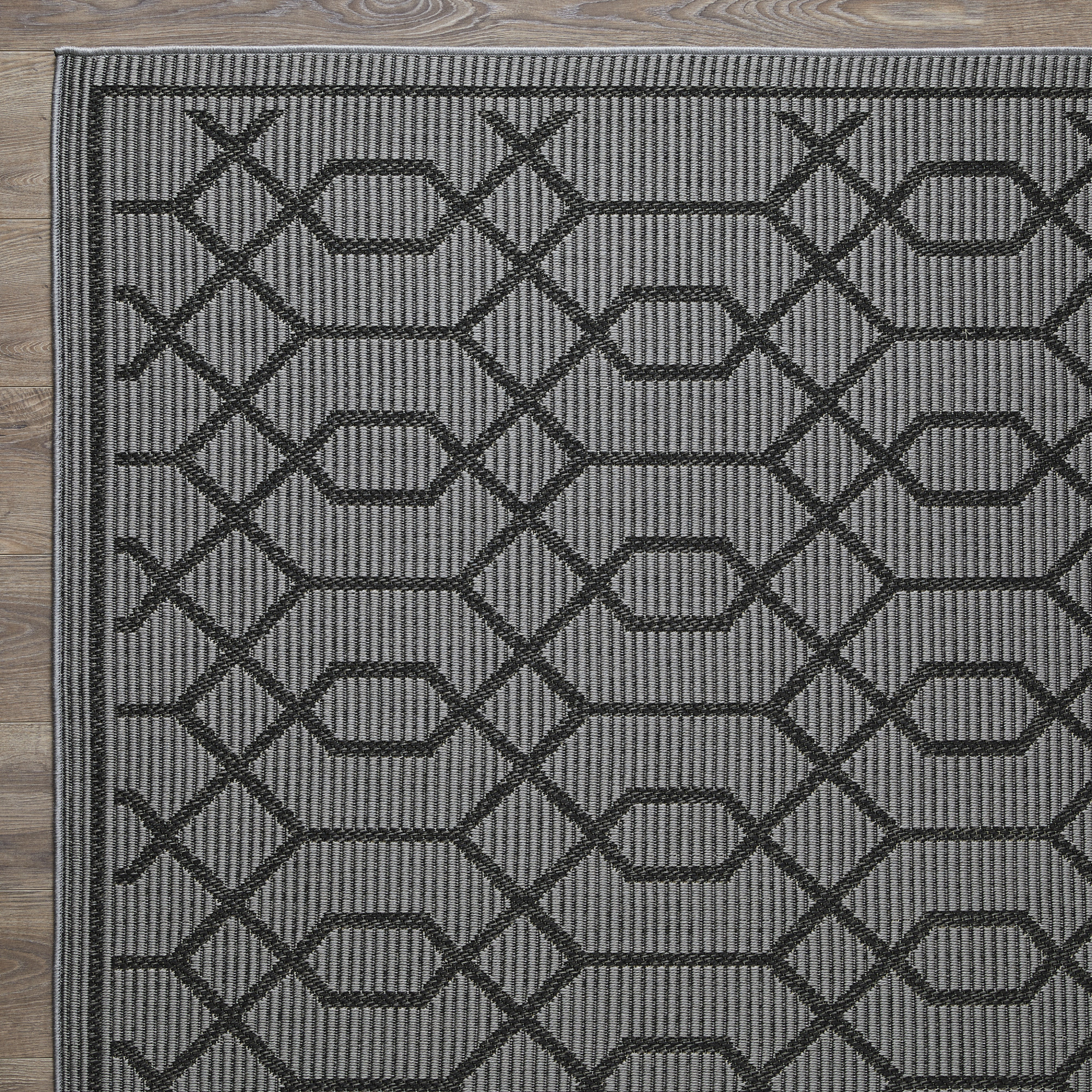 Loomaknoti Breyleigh Chendler 6' x 9' Grey Trellis Indoor Polypropylene Area Rug