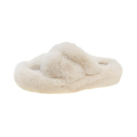 

Women ry Slippers Flat Sandals Lined Open Toe House Slippers for Ladies with Rubber Sole Indoor Outdoor Plush Slippers Faux Slippers 40