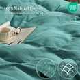 thumbnail image 6 of 100% Cotton Muslin Duvet Cover Set Twin Size,2 Pcs Ultra Soft Breathable & Lightweight Gauze Bedding Set with 1 Pillowcase,Textured Home Decor with Button, 68"×90" Teal,No Insert, 6 of 14