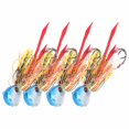 thumbnail image 5 of 4 Uds 65g cebos artificiales de pesca faldas de silicona señuelos con anzuelo accesorio de pesca azul + cabeza naranja, 5 of 5