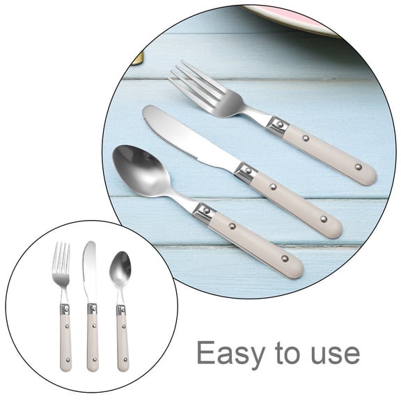 RENACLIPY Kids Stainless Steel Cutlery Set Lightweight Portable with Easy Carry Case White 1 Set for Children