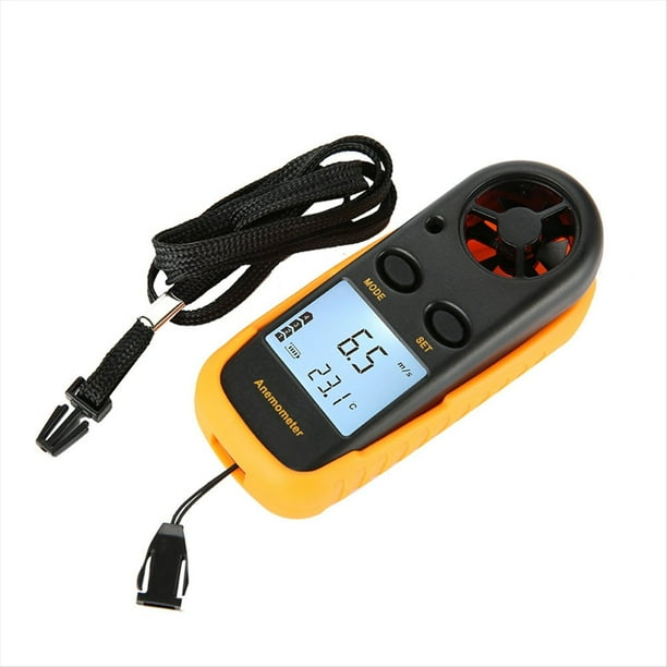 Anemómetro Probador de Velocidad del Viento Agricultura Industrial Anemómetro Digital Pantalla Retroiluminada Cinco Tipos de Unidades de Velocidad del Viento