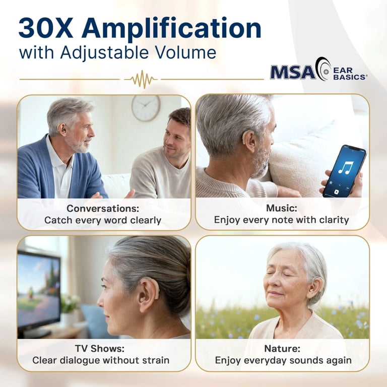 Free Shipping! MSA Amplify Sound Amplifier Twin Pack Beige