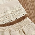 thumbnail image 6 of LUOGENLI Girl Summer Outfits Size 6/7 Baby Girls Spring Summer Solid Lace Cotton Ribbed Sleeveless Vest Shorts Outfits Clothes 4th of July Outfits for Girls Size 12 2-3 Years, 6 of 7