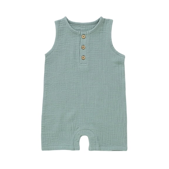 Gunia Toddler Boy Girl Outfit Sleeveless Romper Jumpsuit Summer Infant Clothes Set Green 6-12 Months