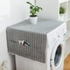 thumbnail image 3 of Funda para muebles con diseño geométrico de toalla para refrigerador, tela a prueba de polvo e impermeable, adecuada para lavadora y refrigerador (triángulo negro puerta simple (lavadora) 55*130), 3 of 4