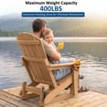 thumbnail image 4 of DEAUL Outdoor HDPE Adirondack Chair Set of 2, 3-Position Adjustable Backrest Patio Glider Rocker, All-Weather Heavy Duty Rocking Chair for Pool, Yard, Deck, Teak (2 PCS), 4 of 11