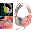 thumbnail image 1 of Auriculares Gaming Hugo con Micrófono Cancelación de Ruido Rosa USB, 1 of 9