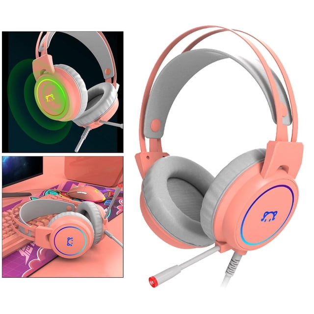 Auriculares Gaming Hugo con Micrófono Cancelación de Ruido Rosa USB