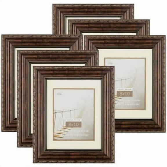Studio Decor Bronze Ornate 8" x 10"  Frame with Mat, Home Collection, 6 Pack