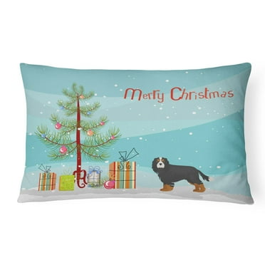 Carolines Treasures CK3446PW1216 Cavalier King Charles Spaniel Tricolor Christmas Tree Canvas Fabric Decorative Pillow,