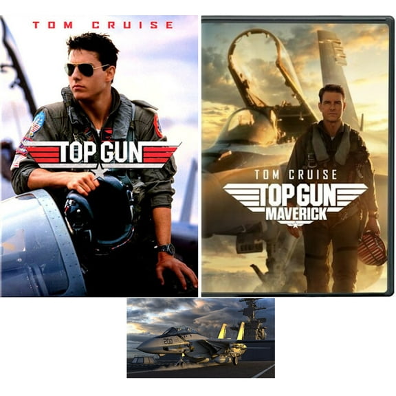 TOP GUN 1 One & TOP GUN 2 TWO MAVERICK TOM CRUISE 2 DVD Set Includes F-14 Art Card