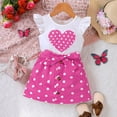 thumbnail image 5 of GYRATEDREAM Toddler Girls Skirt 2 Piece Outfits Baby Love Print Flutter Sleeve T-shirt Top + Belted Button down Skirt Set for 12 Months-5 Years, 5 of 8