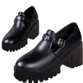 thumbnail image 7 of Wowcloth Women's Round Toe Shoes – New One-Buckle British Style Slip-On with Chunky Heel for Casual Everyday Footwear, 7 of 7