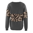 thumbnail image 3 of QELUSQELUS Women Long Sleeve V Neck Leopard Patchwork Daytime Sweater Tops, 3 of 3