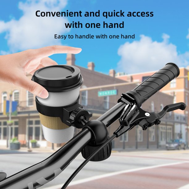 Washranp Bike Handlebar Cup Holder,Black ABS Easy Installation Reusable