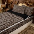 thumbnail image 3 of Erosebridal Rustic Camouflage Zipper Queen Comforter Set with Fitted Sheet and 2 Pillowcases for Boys Men, Farmhouse Branches Plant Zipper Bedding Set, Brown, Black Reversible, 4 Pieces, 3 of 7