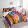 thumbnail image 3 of Homewish Colorful Stripes 7-Piece Reversible Twin Comforter Set, Watercolor Design, 3 of 8