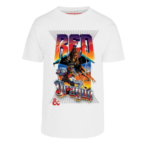 Playera Dungeons & Dragons Fan Army Talla G Red Dragon Blanco