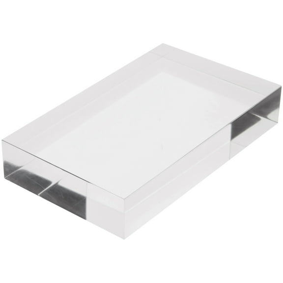 Plymor Clear Polished Acrylic Rectangular Display Block, 1" H x 5" W x 3" D