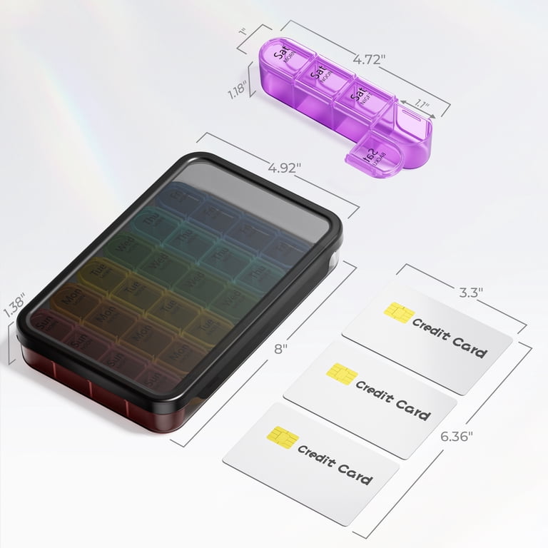 Apenu Weekly Pill Organizer, 4 Times a Day, 28 Compartments photo 8