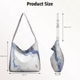 thumbnail image 4 of Canvas Aesthetic Tote Bag for Shopping Enthusiasts Fashionistas Cute Fashion Crossbody Handbag Casual Tote with Zipper Tote Reusable Bags,marble Modern Geometric Flowers Abstract Women's Retro Large S, 4 of 5