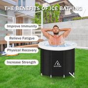Large Ice Bath with Lid Cold Water Pool for Recovery, Portable Ice Bath for Home Gardens, Gyms, Arenas and Cold Water Therapy Training