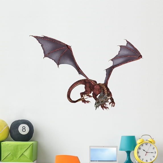 Red Dragon by Wallmonkeys Peel and Stick Graphic (48 in W x 32 in H) WM37379