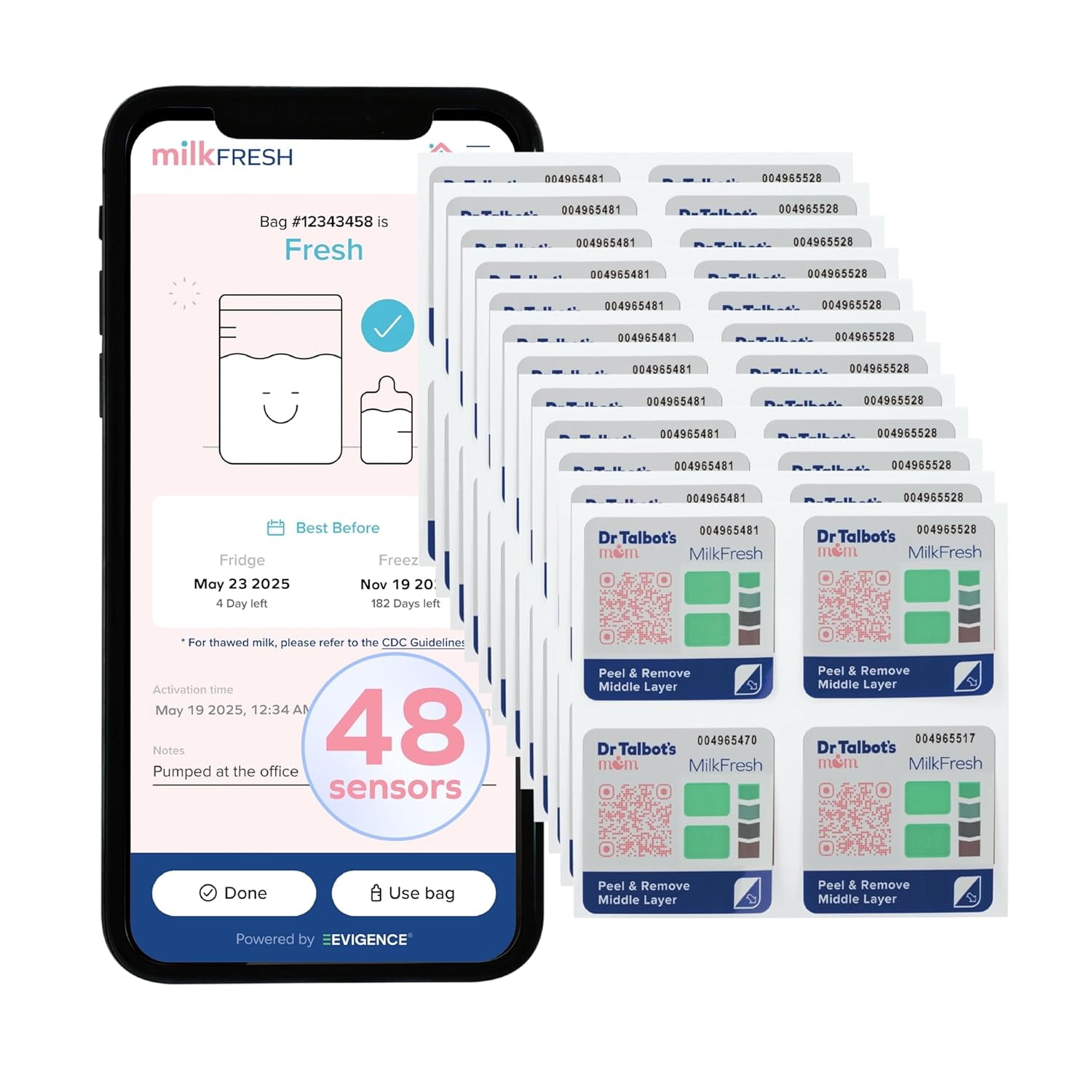 Dr. Talbot's Mom MilkFresh Breastmilk Freshness Sensors, 48 Count