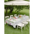 thumbnail image 4 of Outdoor Tablecloth with Umbrella Hole for Patio/Picnic/Party/Camping, Colorful Flowers Waterproof Table Cloth Rectangle Table Cover Washable, Spring Leaves Floral Botanical Wood Grain (60"x 102"), 4 of 8