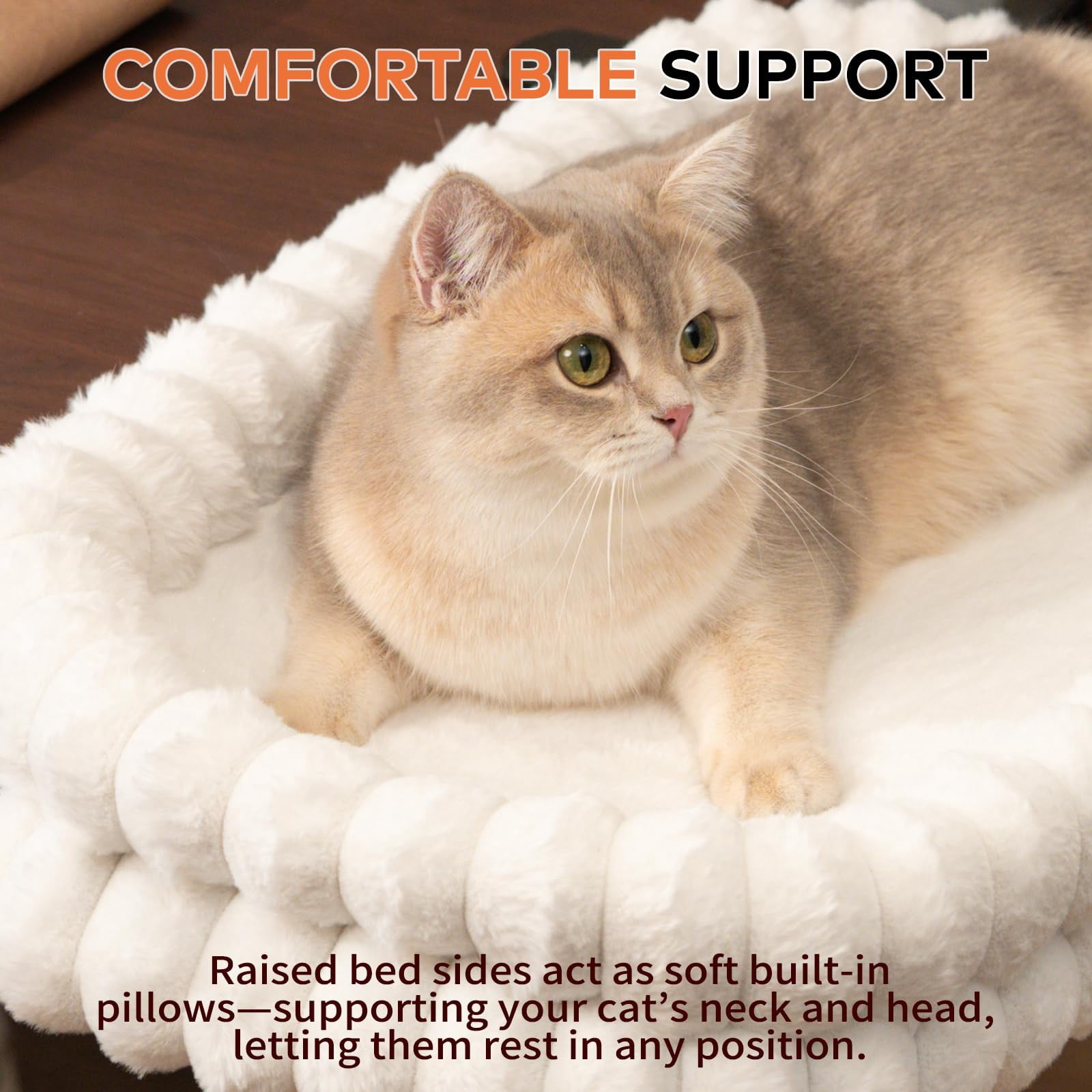 Cat Bed Hammock for Desk – 2-in-1 Reversible Design with Metal Frame – Space-Saving Foldable Cat Perch for Home Office – No Drilling Installation – 60 x 38 cm