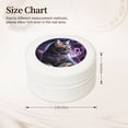 thumbnail image 2 of Yiaed Purple Moon Cat Print Travel Jewelry Case Bridesmaid Gift Boxes Jewelry Travel Organizer Small Round Jewelry Box Mini Storage-White, 2 of 7