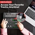 thumbnail image 3 of Pyle 6-Channel Audio Mixer, Bluetooth Studio Mixer/DJ Controller with Digital Effects, USB Interface, MP3 Compatible, XLR Inputs and LED Display, Audio Mixing Sound board System 10”x11”x3” inches, 3 of 5