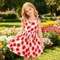thumbnail image 4 of Wxolcjlv Girls Summer Dresses Strawberry Sleeveless V-Neck Casual Dress with Bow, Sizes 3-10, 4 of 4