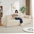 thumbnail image 3 of Lunale 3-Seater Modular Sectional Sofa, 92" Boneless Cloud Couch, No Assembly Required, Modern Corduroy Sofa for Living Room, Beige, 3 of 7