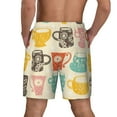 thumbnail image 3 of Kdxio Vintage Cup Print Men'S Swim Trunks With Compression Liner 7 Inch Inseam Quick Dry Swim Shorts, 3 of 7