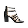 thumbnail image 3 of BLISSFUL STEP Women's Shoes Strappy Roman Block Heel Sandals Black 5, 3 of 7
