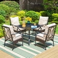 thumbnail image 7 of Summit Living Set of 2 Outdoor Patio Dining Chairs with Seat & Back Cushions, Wicker Outdoor Lounge Chair, Black & Beige, 7 of 7
