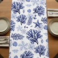 thumbnail image 5 of Table Runners 60 Inches Long Dress Scarves, Navy Blue Coastal Farmhouse Kitchen/Dining Table Runner, Small Coffee Tablerunners, Coral Starfish Seaside Summer Beach 13x60 Inch, 5 of 9